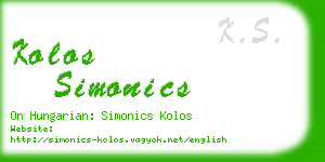 kolos simonics business card